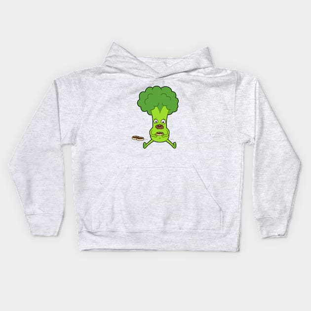 Unhealthy Broccoli Kids Hoodie by DavidSoames